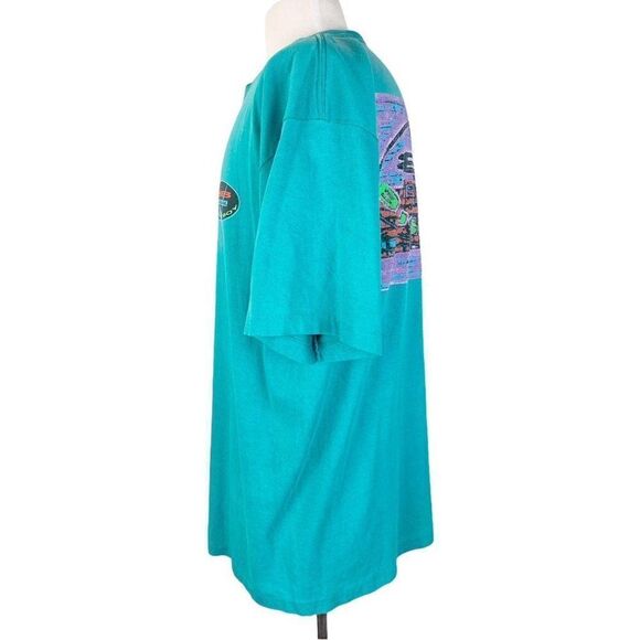 Vintage Bugle Boy T-Shirt Large B Visual Blue - Picture 2 of 7